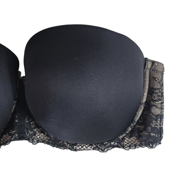 Torrid Multiway Bra Black 38DD Padded Lace Molded Strapless Underwire No Strap - Picture 2 of 8